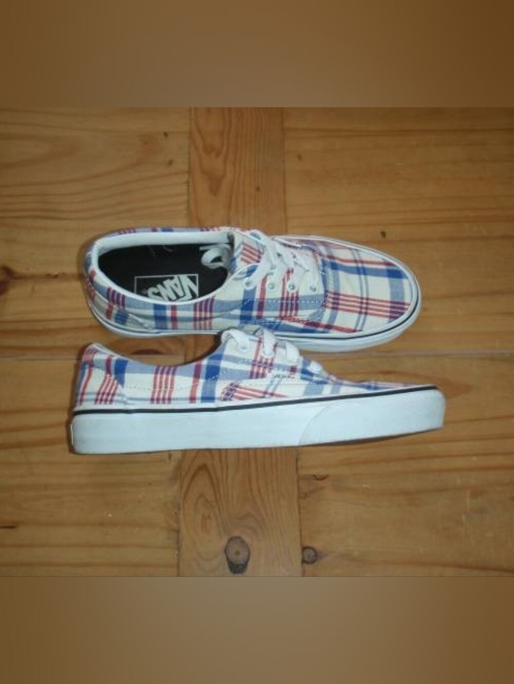 Vans Red, White & Blue Plaid Shoes Womens Size 6